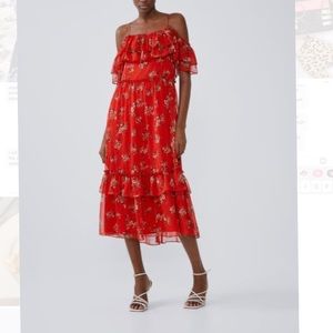 NWT Zara red dress off the shoulder